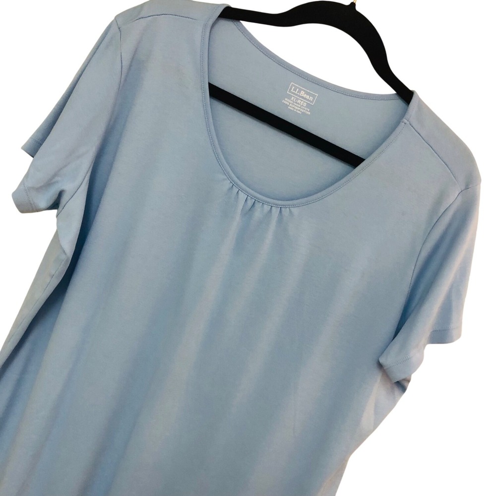 LL Bean Blue T-Shirt Dress Womens XL Supima Cotton Casual Comfy Relax Minimalist